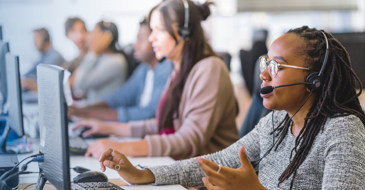 Customer service representatives on the phone