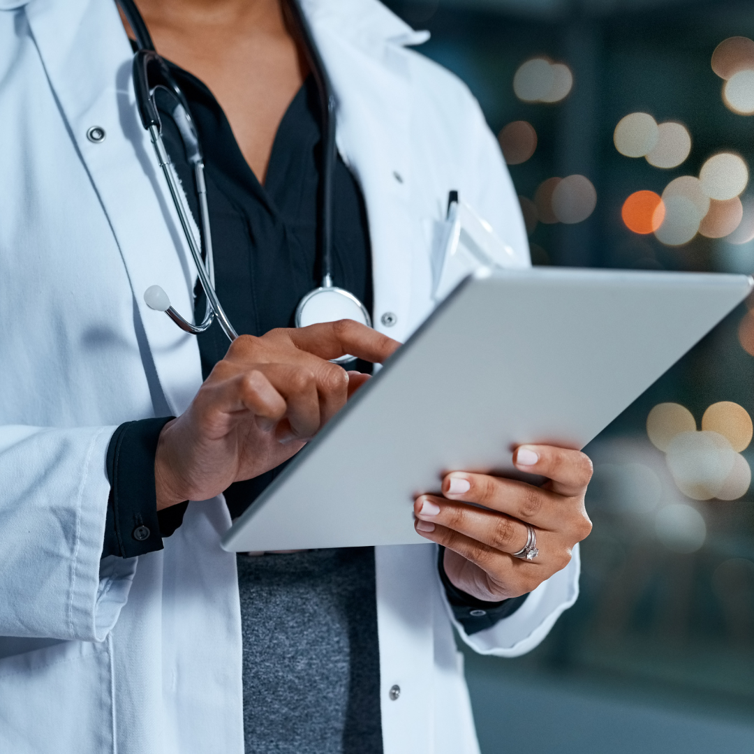 Doctor using a cloud based tablet