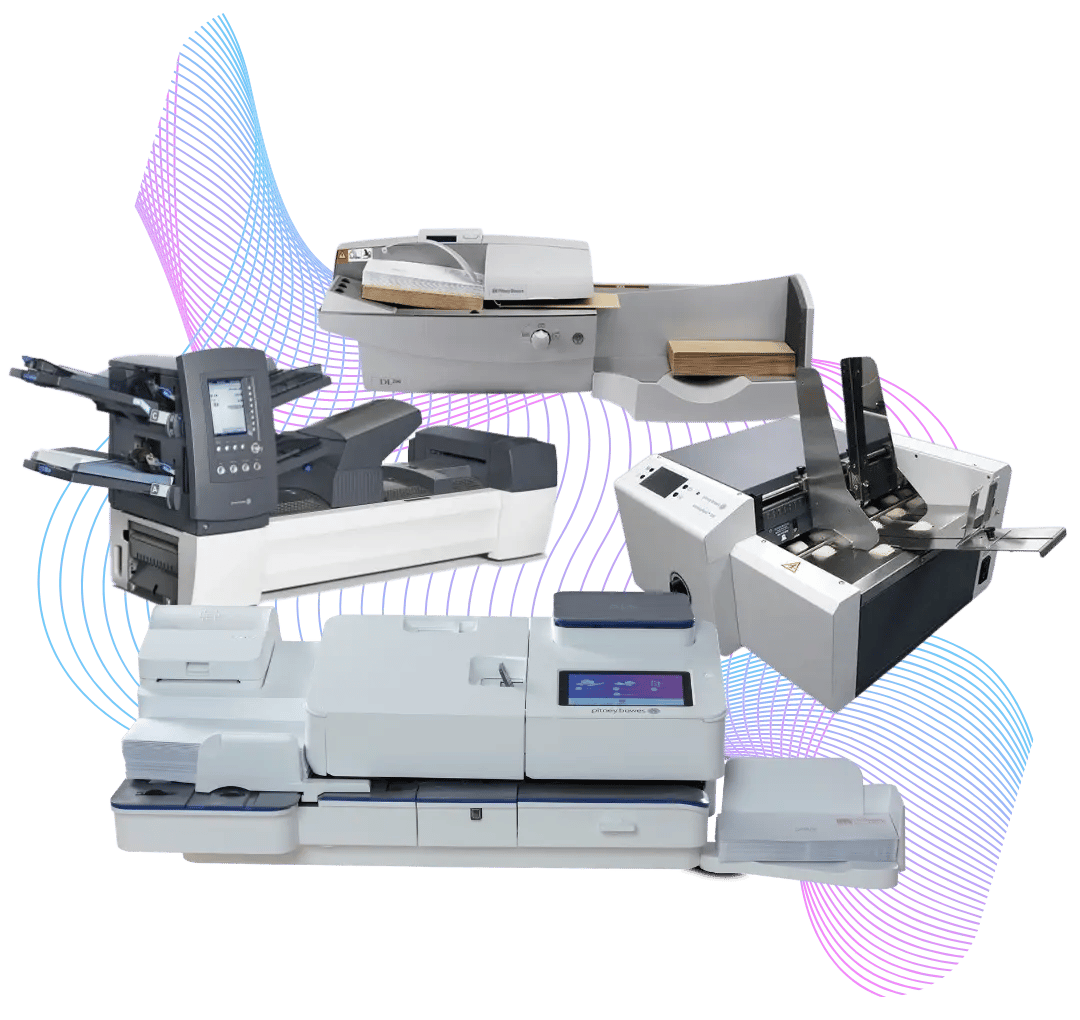 Pitney Bowes mailing equipment with tech waves-1