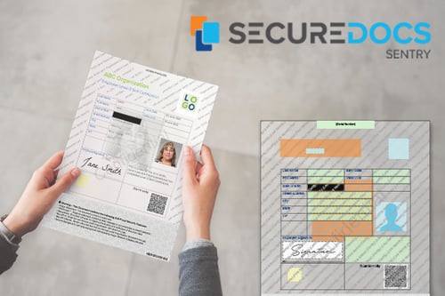 Person holding a legal document with features added by SecureDocs Sentry