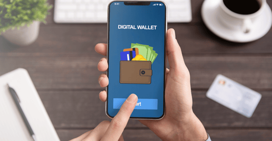 Digital wallet being used on iPhone 