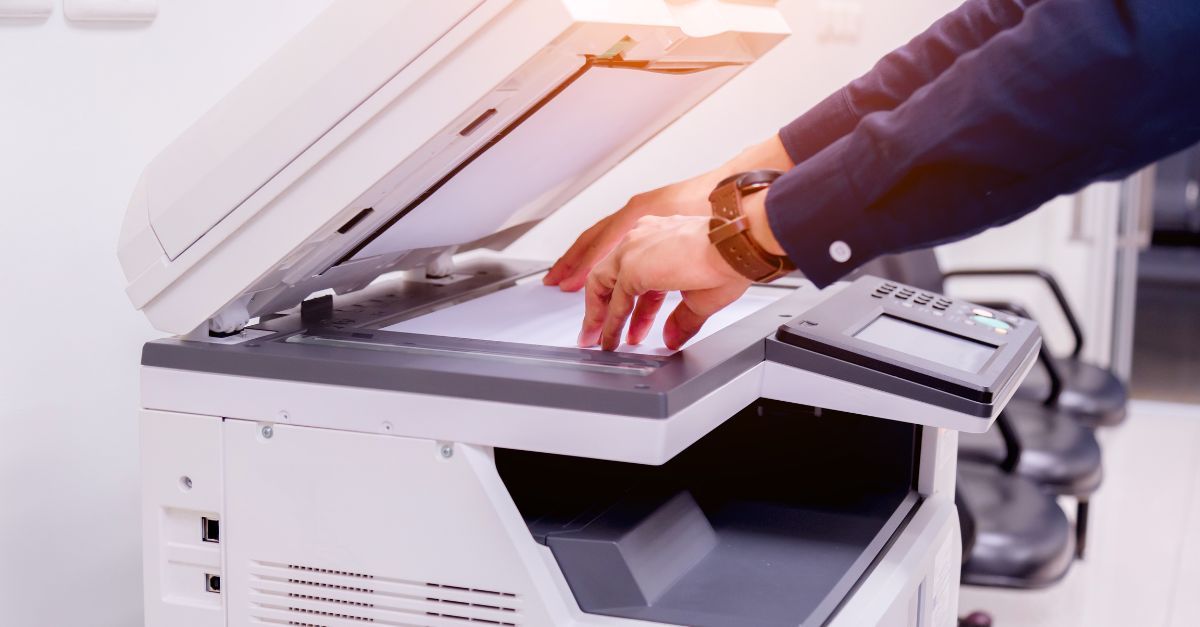 Person using scanning on printer 