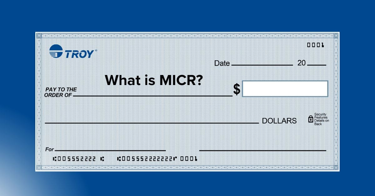 A check that reads What is MICR on the amount line